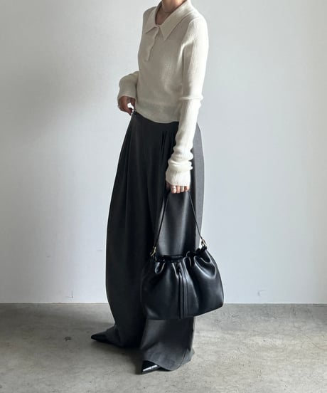 2WAY SOFT LEATHER  ROUND BAG