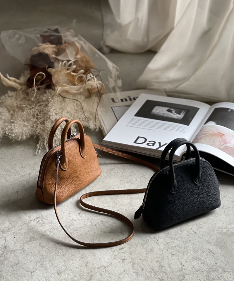 LEATHER MINI BOSTON BAG | JISTORY