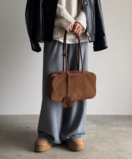 SUEDE SHOULDER BOSTON BAG