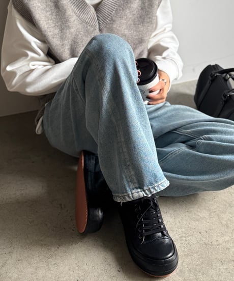 PLATFORMS LEATHER SNEAKER/3color