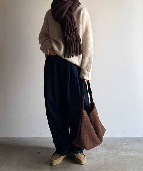 SYNTHETIC SUEDE MESH SHOULDER BAG