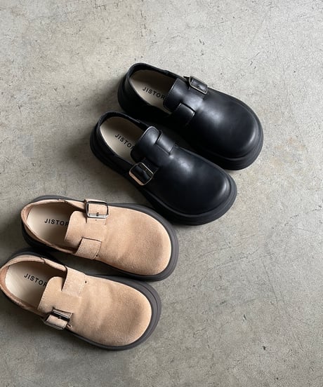 ROUND BUCKLE SHOES / 2color
