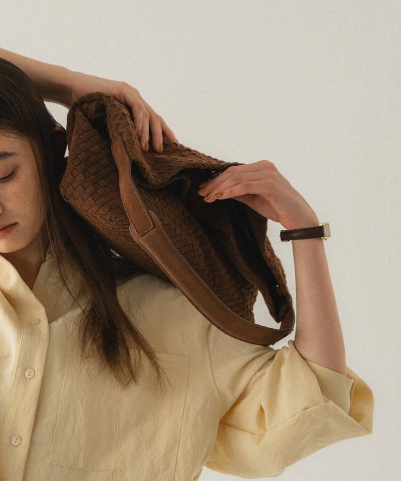 SYNTHETIC SUEDE MESH SHOULDER BAG | JISTORY