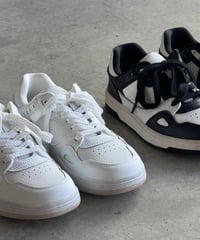 DISTRESSED LEATHER COURT SNEAKERS / 2color