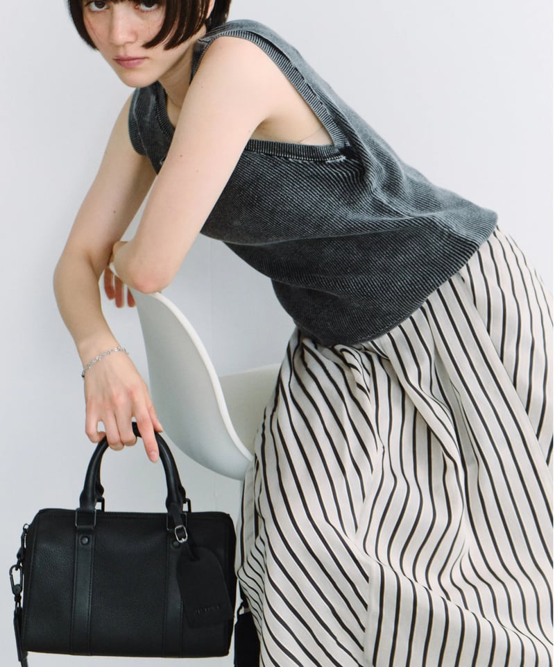 2WAY LEATHER MIDDLE BOSTON BAG | JISTORY
