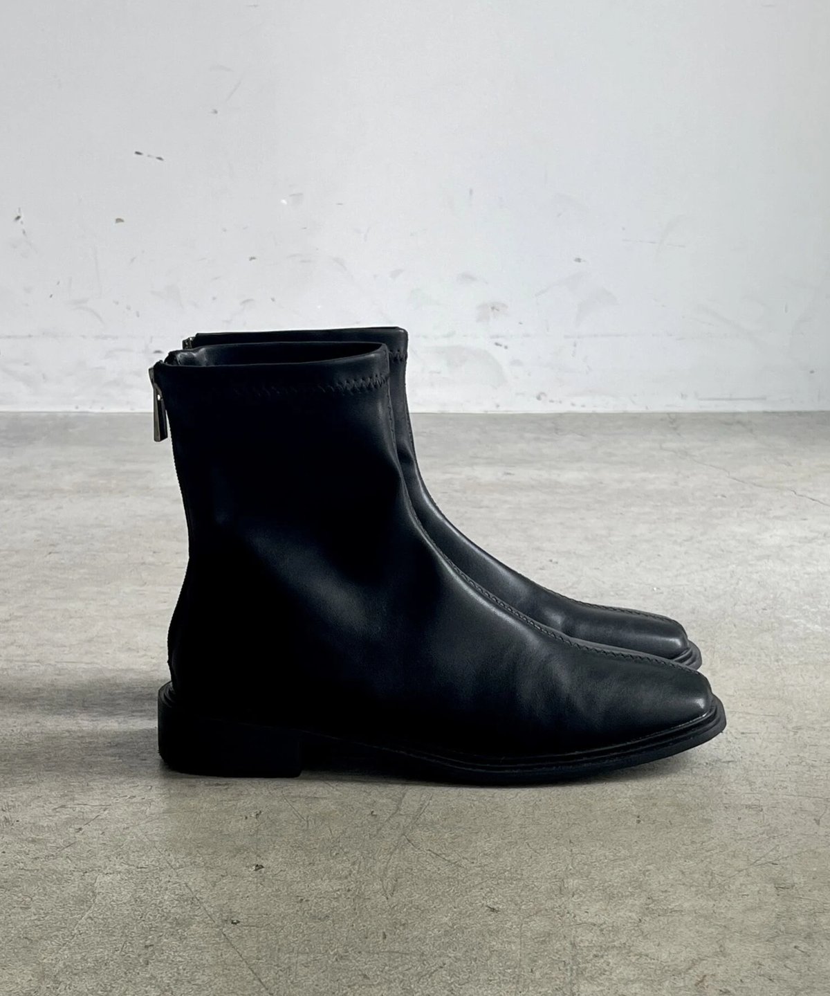 靴 DIANTE square toe middle boots CENTER STITCH SQUARE TOE BOOTS | JISTORY