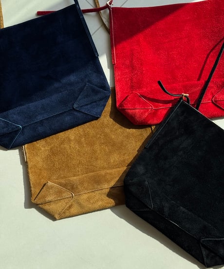SUEDE DRAWSTRING SHOULDER BAG