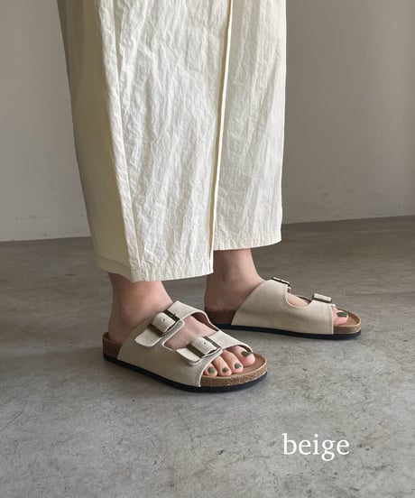 DOUBLE BELT SUEDE SANDALS / 4color