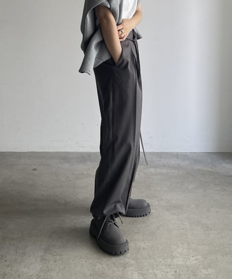 LEATHER RACE UP BOOTS / 3color