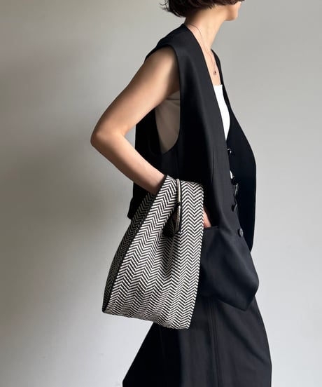 HERRINGBONE KNIT MINI BAG / 2color