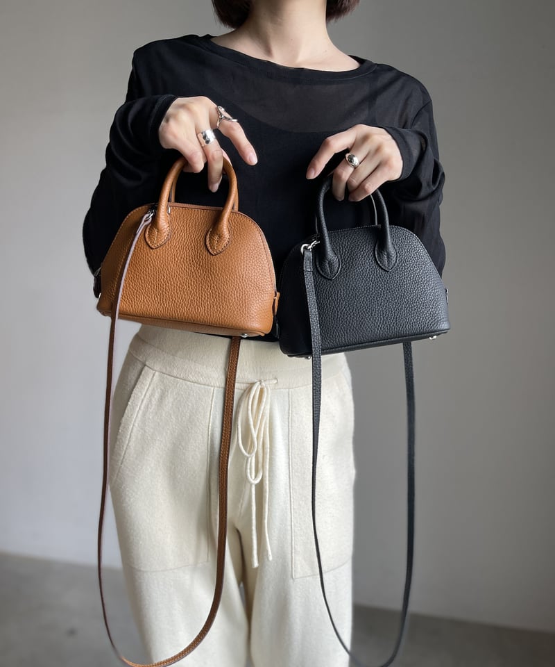 LEATHER MINI BOSTON BAG | JISTORY