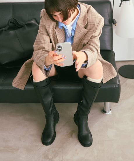 LEATHER BELT LONG BOOTS