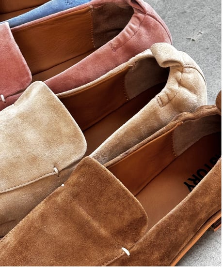 SUEDE LEATHER VAMP LOAFERS / 4color