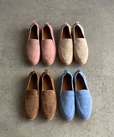 SUEDE LEATHER VAMP LOAFERS / 4color