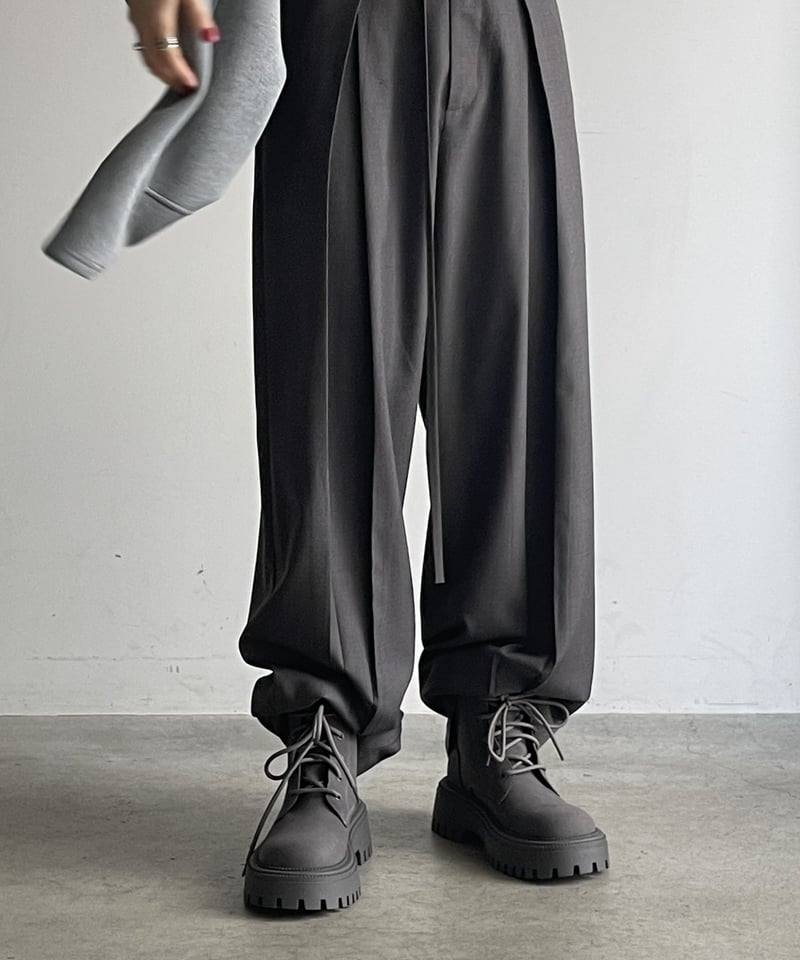 LEATHER RACE UP BOOTS / 3color | JISTORY