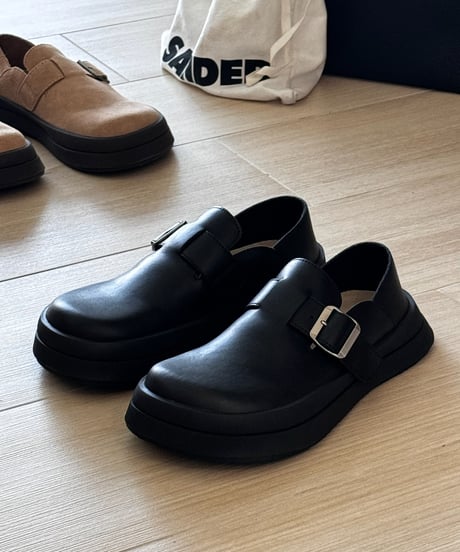ROUND BUCKLE SHOES / 2color