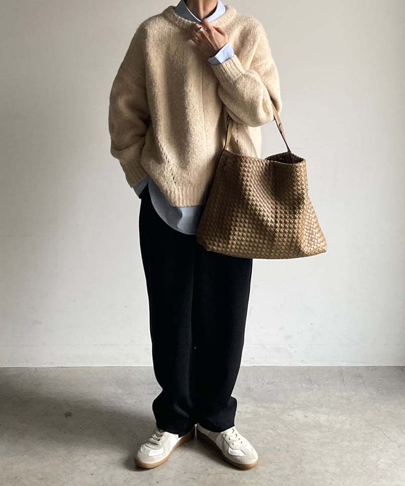 SYNTHETIC LEATHER MESH SHOULDER BAG / 3color |