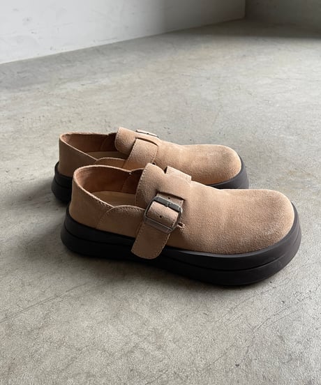 ROUND BUCKLE SHOES / 2color