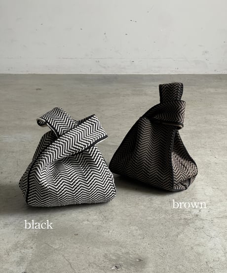 HERRINGBONE KNIT MINI BAG / 2color