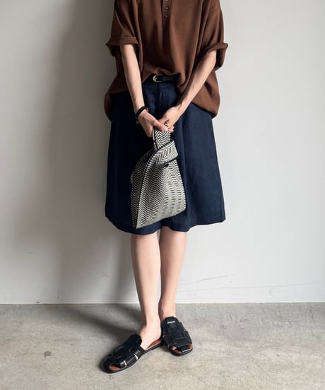 HERRINGBONE KNIT MINI BAG / 2color