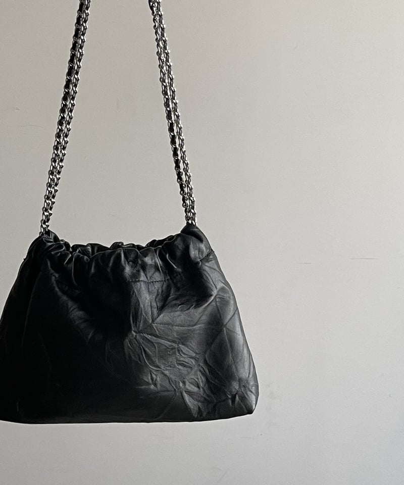 CHAIN SHOULDER WRINKLE BAG | JISTORY