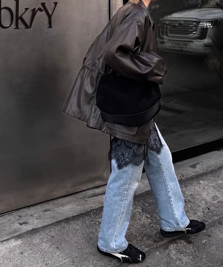 2WAY SUEDE SQUARE BAG