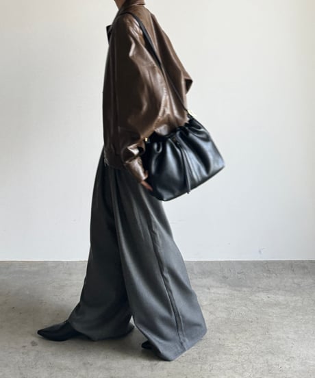 2WAY SOFT LEATHER  ROUND BAG