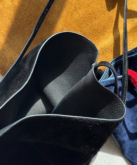 SUEDE DRAWSTRING SHOULDER BAG