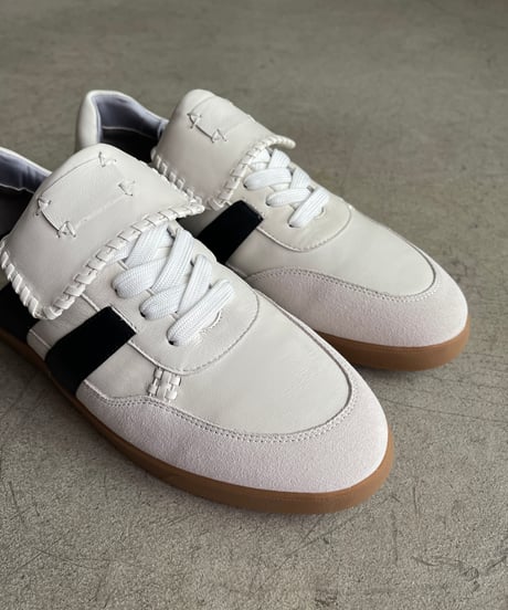 FLIP TONGUE LEATHER SNEAKERS / 2color