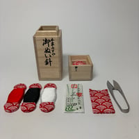 携帯お裁縫セット　青海波（赤）
