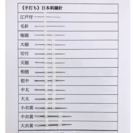 ［大衣裳］手打ち日本刺繍針（太さ1.14mm、長さ32.5mm）