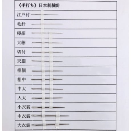 ［相細］手打ち日本刺繍針（太さ0.55mm、長さ27.0mm）