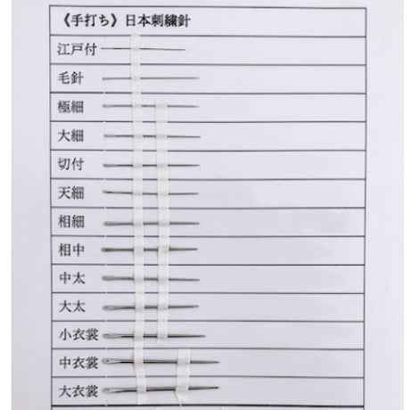 ［小衣裳］手打ち日本刺繍針（太さ0.91mm、長さ29.0mm）