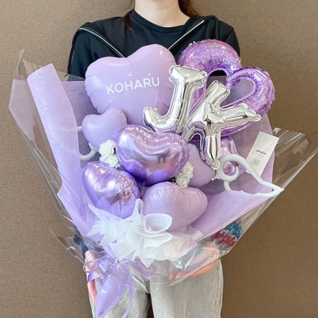 big colorful "JK" bouquet