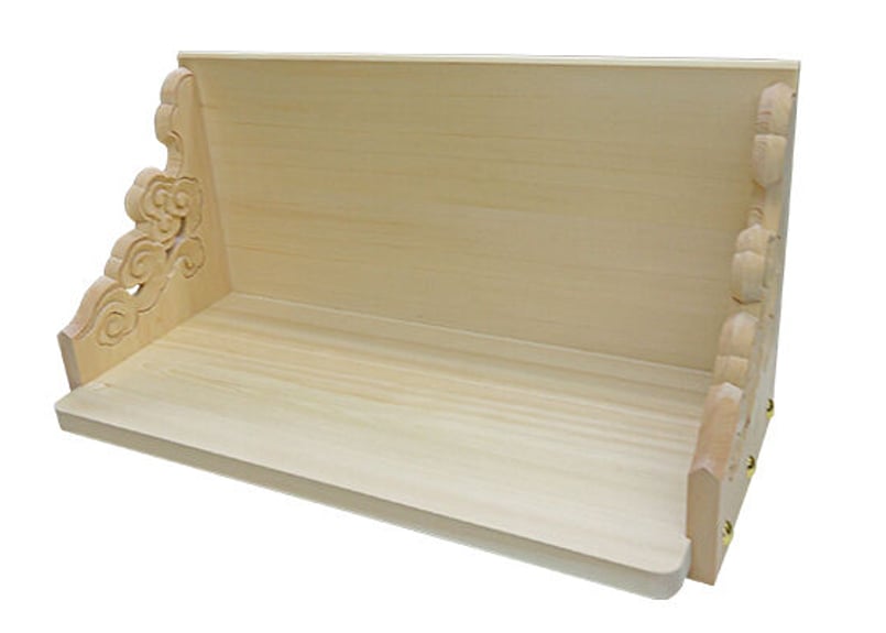 雲彫り持ち送り板付き棚板（特上品）厚板仕上げ 間口：60サイズ | 唐箕