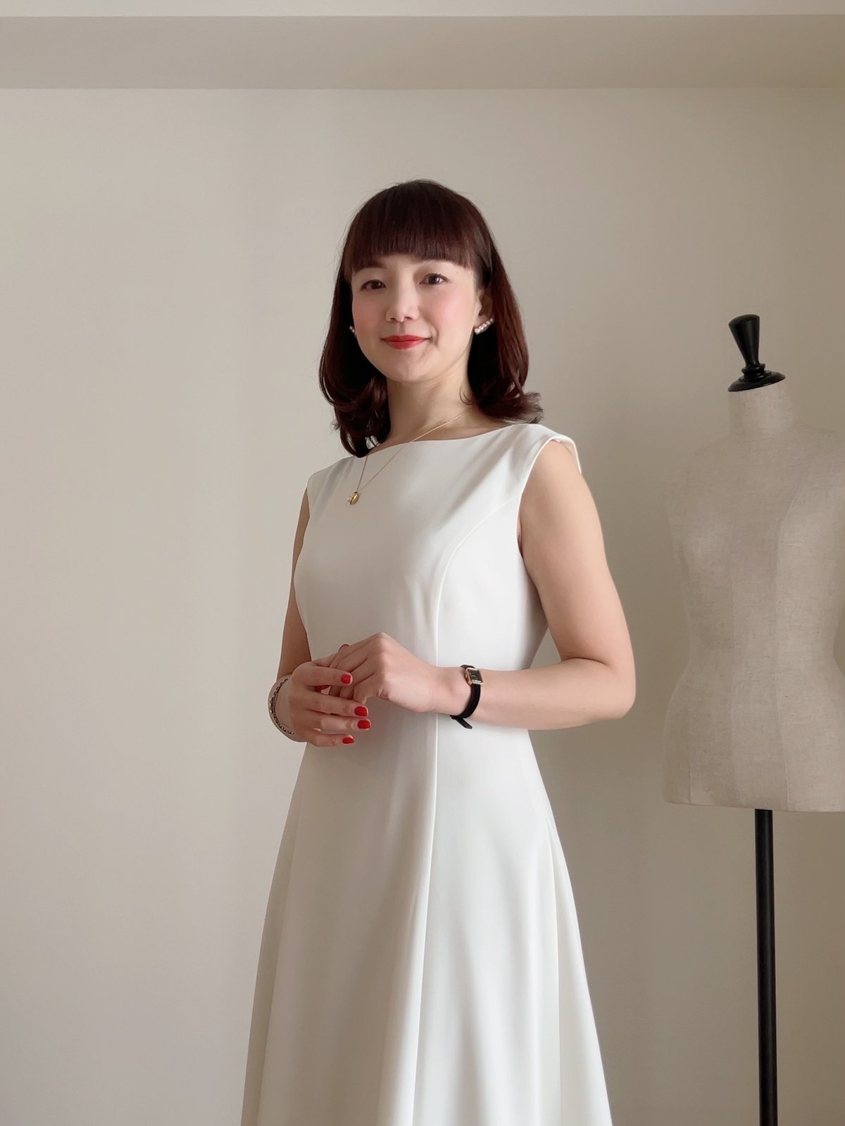 Merlette マーレット　ボートネック　フレアワンピース Merlette マーレットボートネックフレアワンピース