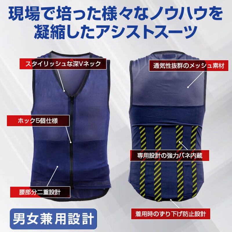 アシストベスト『タスケル』重量物の持ち上げなど腰痛を軽減 腰