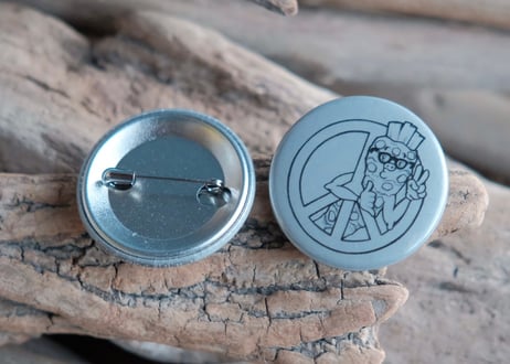 REFLECTOR *peaceful times*  PIN-BACK BUTTON
