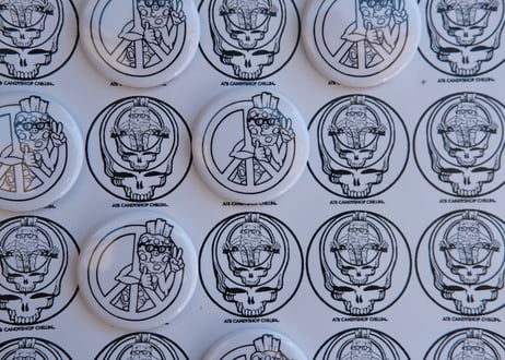 *peaceful times*  PIN-BACK BUTTON