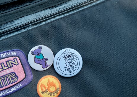 *peaceful times*  PIN-BACK BUTTON