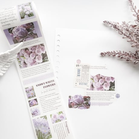 英字とお花のマスキングテープ　purple　[CT082]
