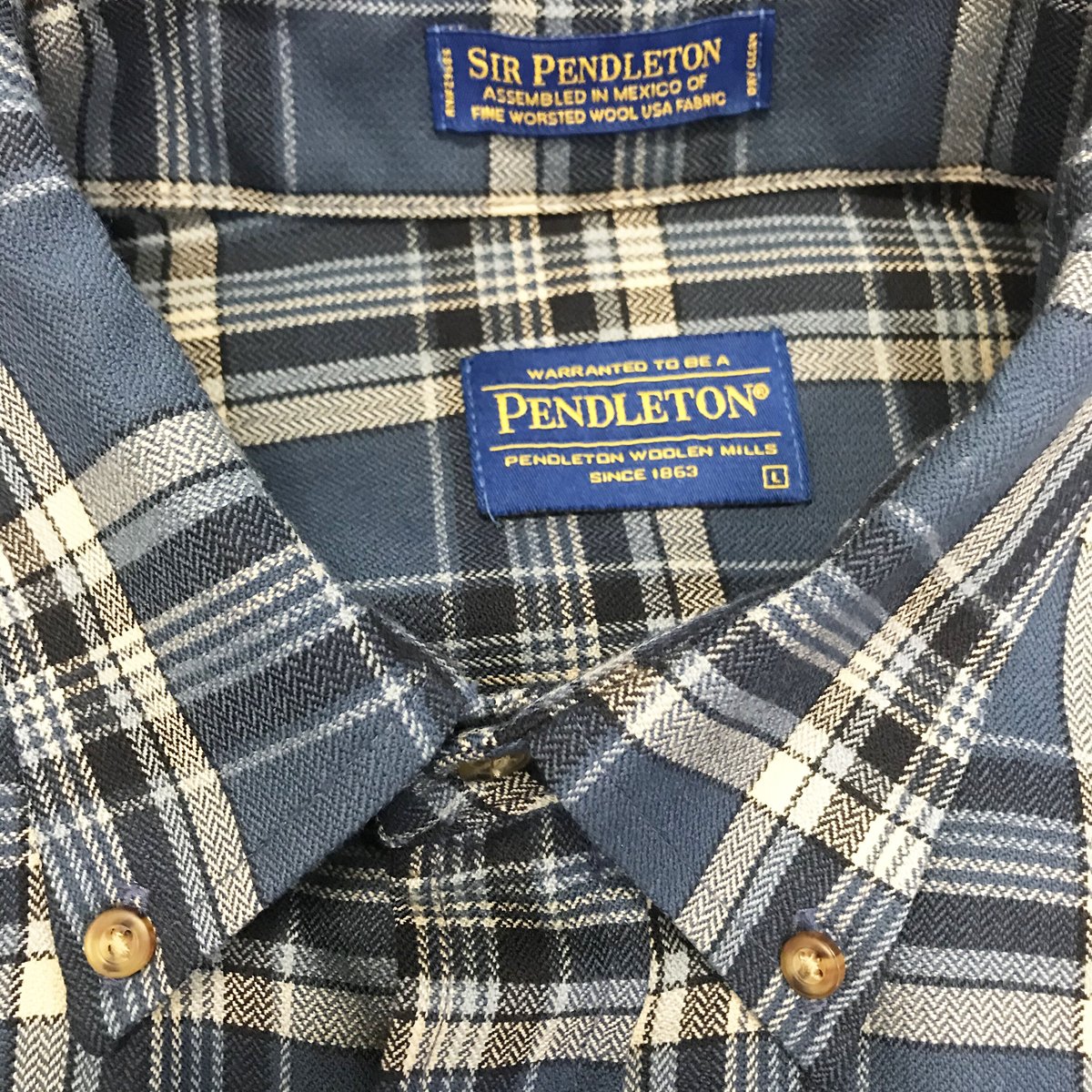 Sir Pendleton》Button Down Check Shirts / Navy