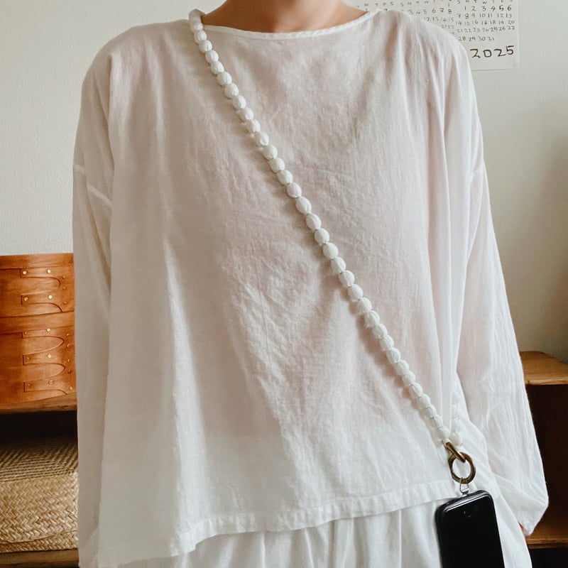 White cotton ball strap | yoep