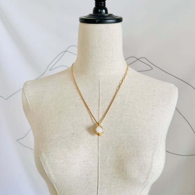 #2096 ♡ゴールドオブシディアン&フロスト水晶天然石♡マクラメネックレス 2096 ♡ゴールドオブシディアン&フロスト水晶天然石♡マクラメ