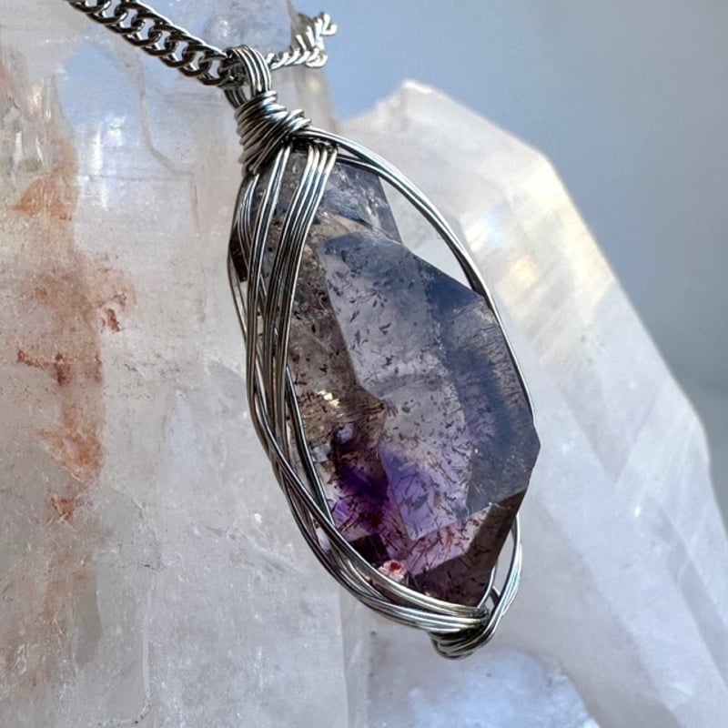 アメジストエレスチャル原石 ネックレス | F, Stone & E.O
