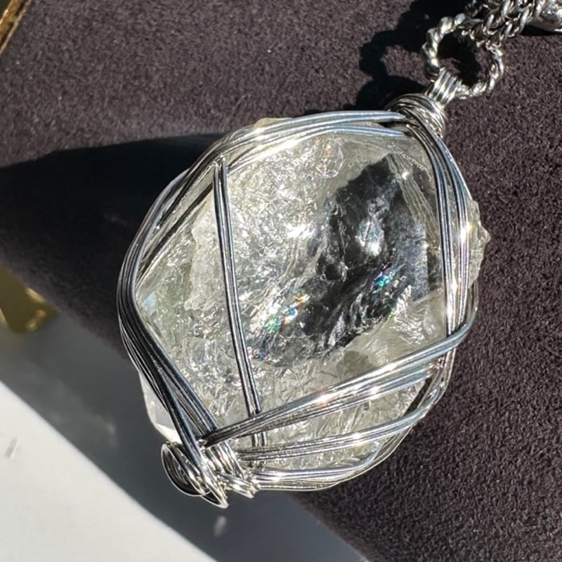 ハンドメイド　透明感とパワーあり　ヒマラヤ水晶　マニハール　ネックレス　6 ハンドメイド 透明感とパワーあり ヒマラヤ水晶 マニハール