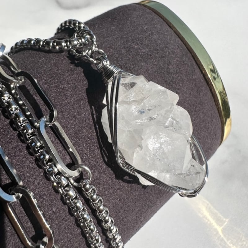 ブラジル産ミニクラスター水晶原石 ネックレス | F, Stone & E.O