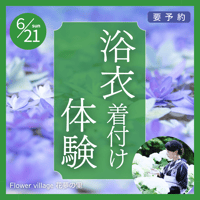 【6月21日】浴衣着付け体験予約《花夢の里》
