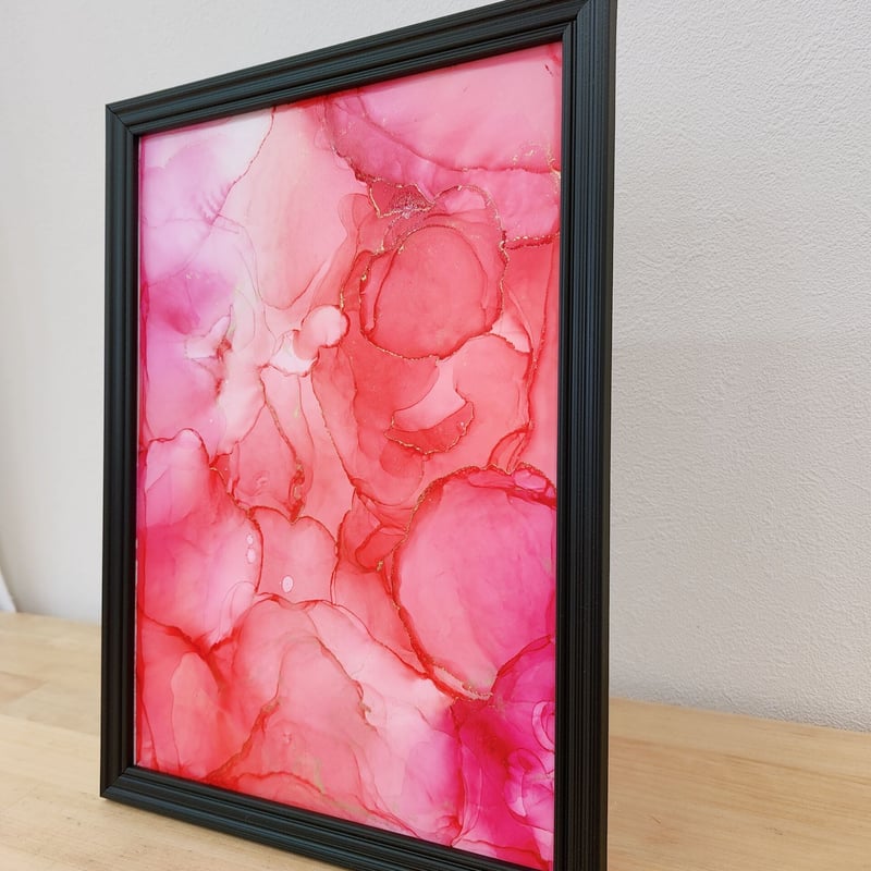 アルコールインクアートアクリル時計 ブラウン大理石柄 アルコールインクアート【大理石008】 | K'sLily STORE