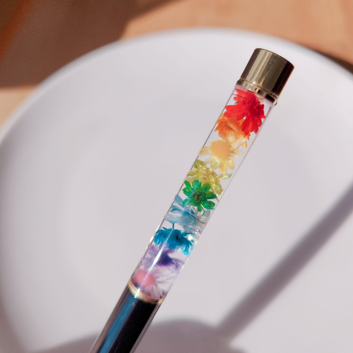 レインボーハーバリウムペン ハーバリウムボールペン【ブラック×レインボー】 | K'sLily STORE